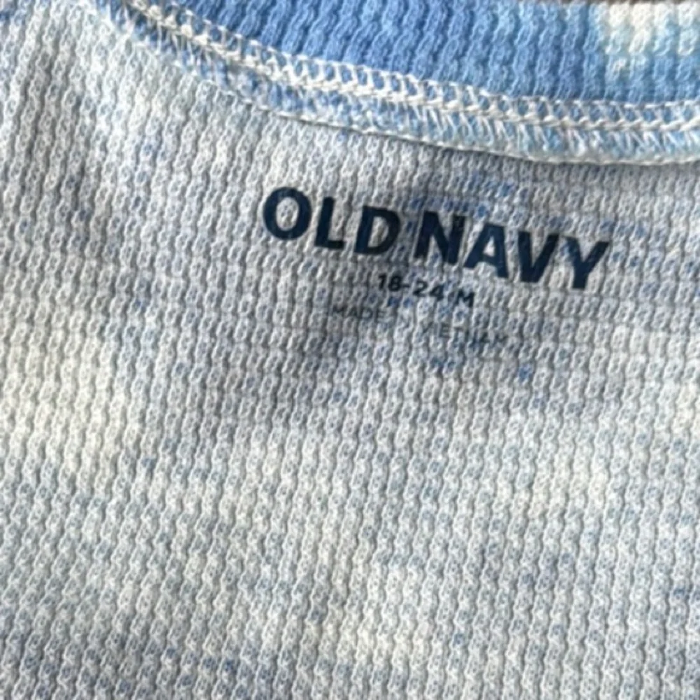 Old Navy Blue Tie-Dye Thermal Long Sleeve Tee | 18-24M